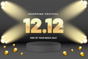 12.12 online verkoop winkelen festival korting bannersjabloon vector