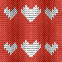 rood achtergrond en wit gebreid patroon. gebreid vector patroon. naadloos helling patroon voor kleding, omhulsel papier, achtergrond, achtergrond, geschenk kaart.