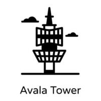 avala toren en monument vector