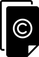 solide icoon voor auteursrechten vector
