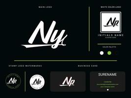 monogram ny logo afbeelding, luxe ny modern kleding logo brief vector