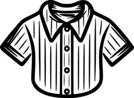 overhemd - zwart en wit geïsoleerd icoon - vector illustratie