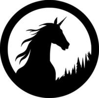 eenhoorn - minimalistische en vlak logo - vector illustratie
