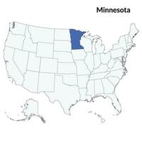 kaart van Minnesota. Minnesota kaart. Verenigde Staten van Amerika kaart vector
