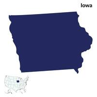 kaart van Iowa. Iowa kaart. Verenigde Staten van Amerika kaart vector