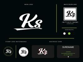 monogram ks mode logo icoon, kleding kleding kzo ks logo brief ontwerp met branding vector