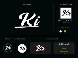 monogram ki mode logo icoon, kleding kleding kzo ki logo brief ontwerp met branding vector