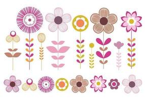 Roze en Gouden Bloemen Vector Pack