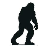 grote voet silhouet vector geïsoleerd Aan een wit achtergrond, yeti vector illustratie, een zwart silhouet van een grote voet dier vector