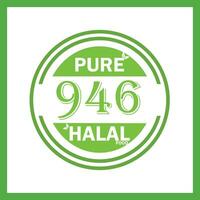 ontwerp met halal blad ontwerp 946 vector