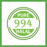 ontwerp met halal blad ontwerp 994 vector