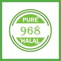 ontwerp met halal blad ontwerp 968 vector