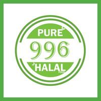 ontwerp met halal blad ontwerp 996 vector