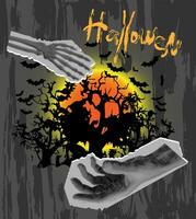 collage Aan thema halloween. trandy halftone ontwerp. vector