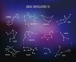 twaalf dierenriem sterrenbeelden, vector ontwerp reeks