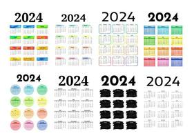 kalender voor 2024 geïsoleerd Aan een wit achtergrond vector