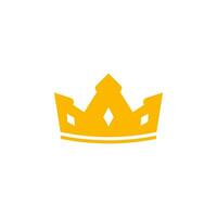 goud kroon icoon. tekening geel heraldisch diadeem van royalty en macht met luxe decoratie in wijnoogst middeleeuws vector stijl