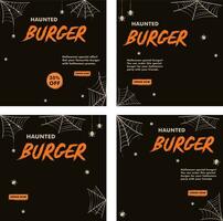 hamburger sjabloon halloween editie vector