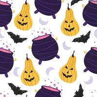 naadloos patroon met halloween-elementen. vector