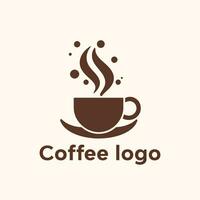 vector gemakkelijk en minimaal koffie logo, koffie cafe ontwerp concept met wit achtergrond