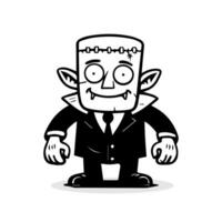 schattig tekenfilm monster frankenstein schets, kleur boek, kinderen halloween illustratie vector