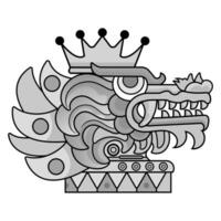 cultuur hoofd quetzalcoatl hoofd Mexicaans god aztec grafisch viking teken van Polynesisch. illustratie mooi zo voor esports logo of gaming mascotte, t overhemd afdrukken, kleding of kenteken. vector