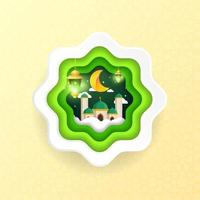 groene islamitische ramadan-badge vector