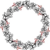 maretak bloemen cirkel krans voor kerstmis vector