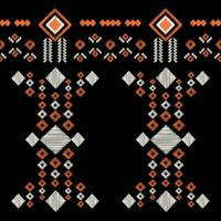 etnisch ikat kleding stof patroon meetkundig stijl.afrikaans ikat borduurwerk etnisch oosters patroon zwart achtergrond. abstract,vector,illustratie.textuur,kleding,lijst,decoratie,tapijt,motief. vector