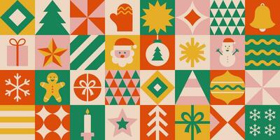 Kerstmis meetkundig naadloos patroon in retro stijl. abstract modern Kerstmis achtergrond ontwerp. vector illustratie