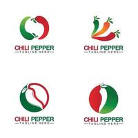 chili peper logo vector pictogram illustratie ontwerpsjabloon