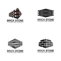 baksteen steen logo vector pictogram illustratie ontwerpsjabloon