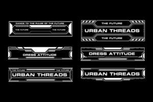 futuristische cyberpunk sci fi koppel element hud technologie kader grafisch vector ontwerp sjabloon
