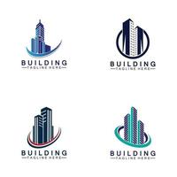 gebouw logo vector illustratie ontwerp, onroerend goed logo sjabloon