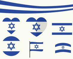 Israël vlag embleem verzameling lint midden- oosten- land icoon vector illustratie abstract ontwerp element