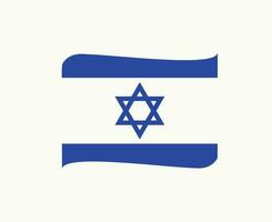 Israël vlag embleem lint midden- oosten- land icoon vector illustratie abstract ontwerp element