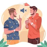 vrienden communiceren met gebarentaal vector