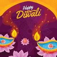 gelukkige diwali festival achtergrond vector