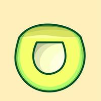 avocado vectorillustratie met gele achtergrond collectie geïsoleerd vector