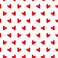 vector harten naadloos patroon. gemakkelijk herhalen structuur met chaotisch rood harten. elegant hipster structuur met rood harten. tekening hart naadloos patroon voor Valentijn dag, bruiloft, datum, Kerstmis, Pasen