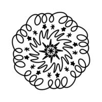 vector tekening circulaire mandala krullen patroon voor henna, mehndi, tatoeëren, decoratie. decoratief ornament in etnisch oosters stijl. volwassen en kinderen kleur boek bladzijde. geïsoleerd Aan wit achtergrond icoon