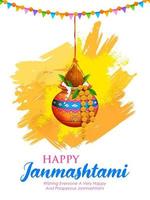 happy janmashtami festival achtergrond van india vector