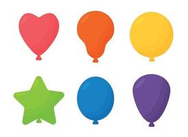 kleurrijke regenboog luchtballon verjaardagsfeestje set vector