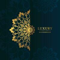 luxe goud mandala overladen achtergrond voor bruiloft uitnodiging, boek omslag. arabesk Islamitisch achtergrond pro vector