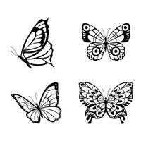 prachtige natuur vliegende insecten exotische vlinders met grappige vleugels vector