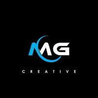 mg brief eerste logo ontwerp sjabloon vector illustratie