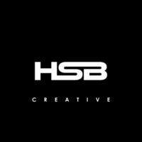 hsb brief eerste logo ontwerp sjabloon vector illustratie