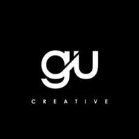 gu brief eerste logo ontwerp sjabloon vector illustratie