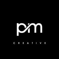 p.m brief eerste logo ontwerp sjabloon vector illustratie