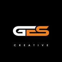 ges brief eerste logo ontwerp sjabloon vector illustratie